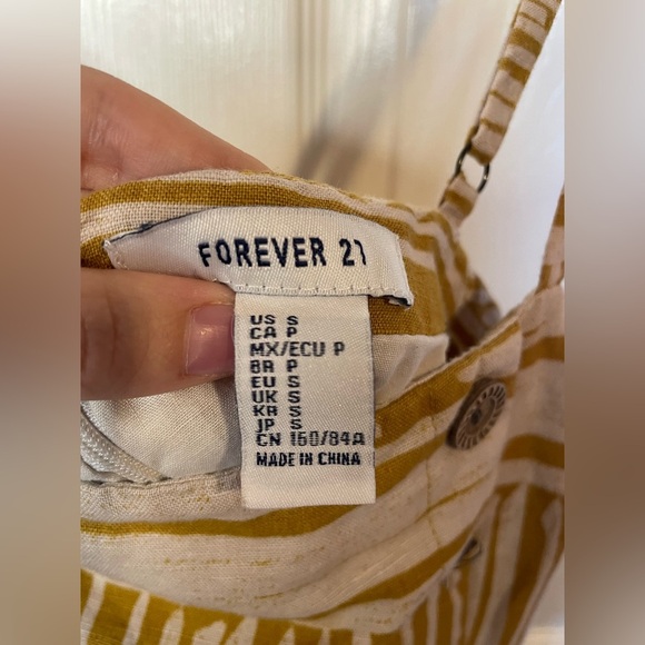 Forever 21 Mustard & Ivory Printed Mini Dress - Picture 4 of 6